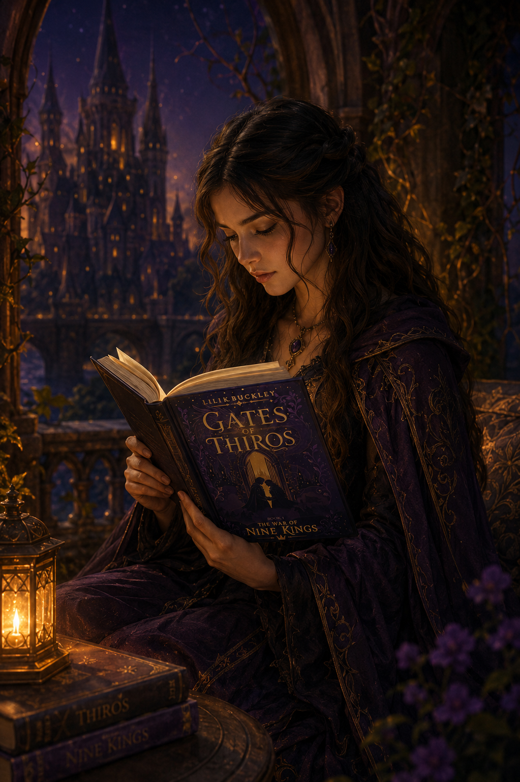 Magical Fantasy Book Reading Scene