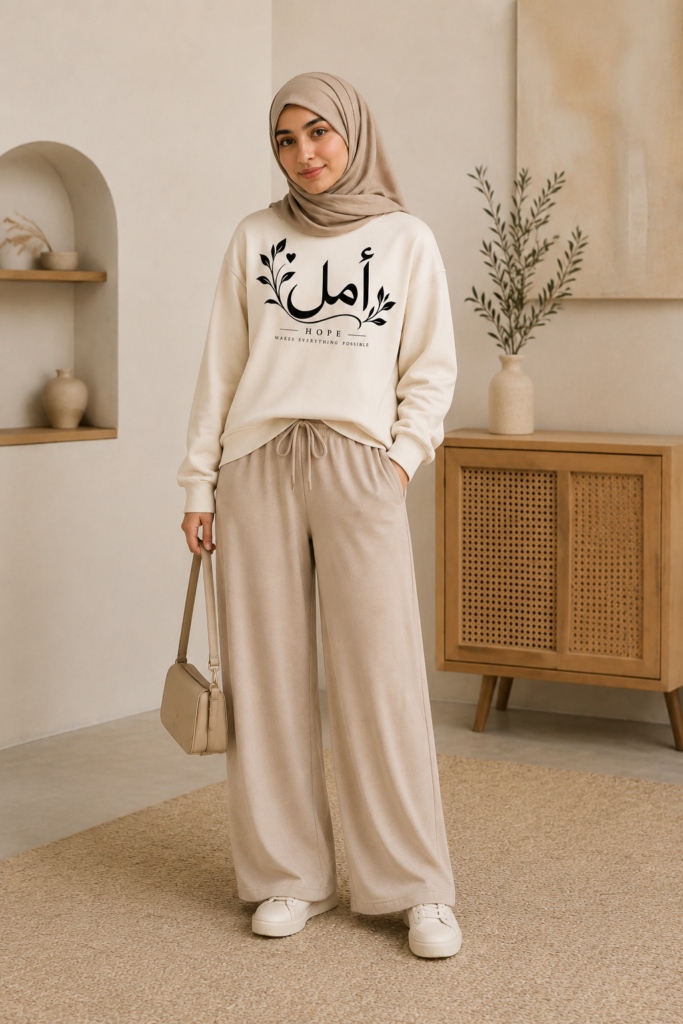 Amal Arabic Calligraphy T-Shirt | Hope T-Shirt for Women