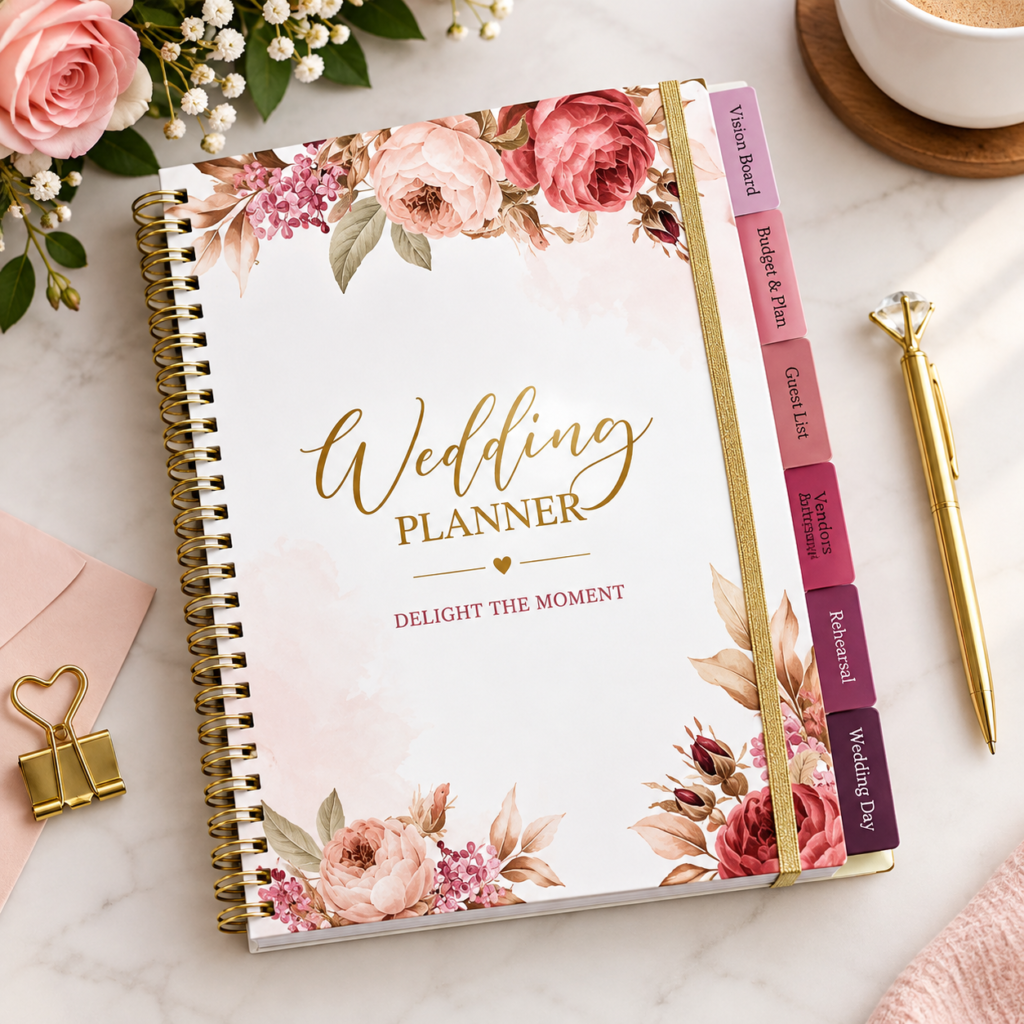Elegant Floral Wedding Planner – Complete Wedding Planning Organizer